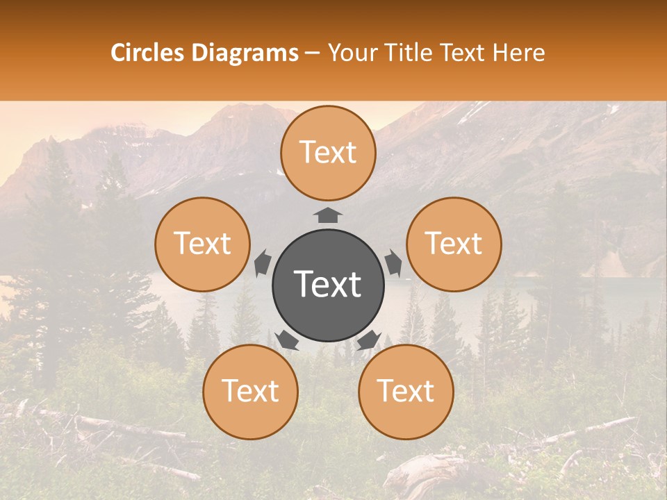 A Mountain Lake Surrounded By Trees And Mountains PowerPoint Template