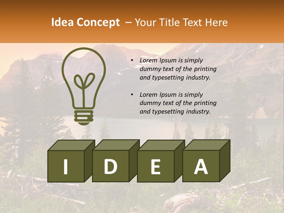 A Mountain Lake Surrounded By Trees And Mountains PowerPoint Template