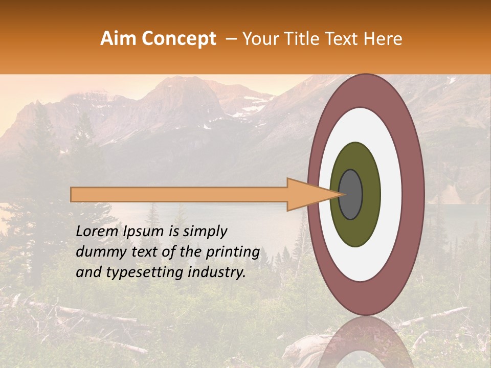 A Mountain Lake Surrounded By Trees And Mountains PowerPoint Template