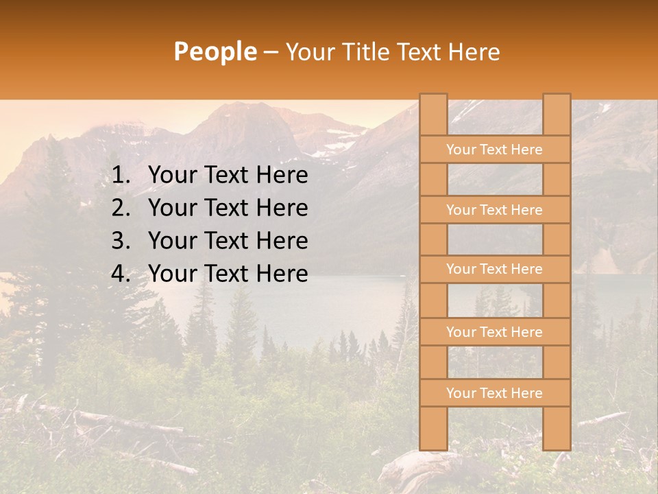 A Mountain Lake Surrounded By Trees And Mountains PowerPoint Template