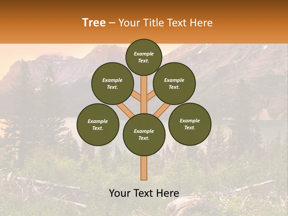 A Mountain Lake Surrounded By Trees And Mountains PowerPoint Template