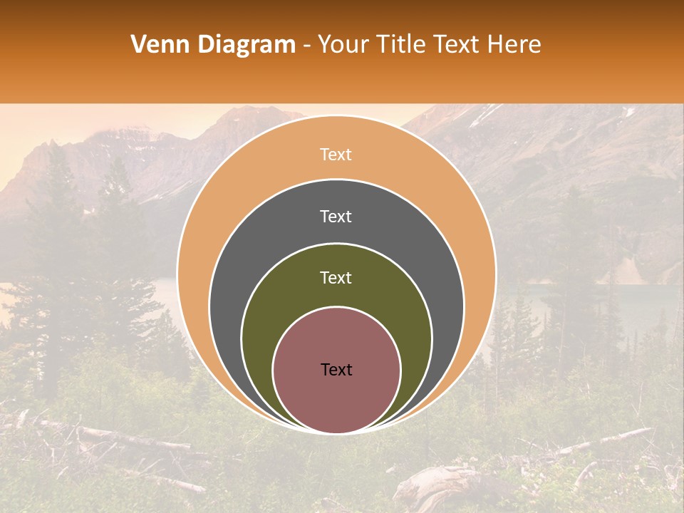 A Mountain Lake Surrounded By Trees And Mountains PowerPoint Template