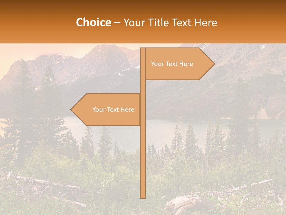 A Mountain Lake Surrounded By Trees And Mountains PowerPoint Template
