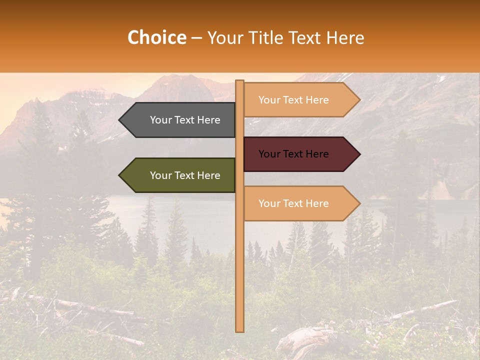 A Mountain Lake Surrounded By Trees And Mountains PowerPoint Template