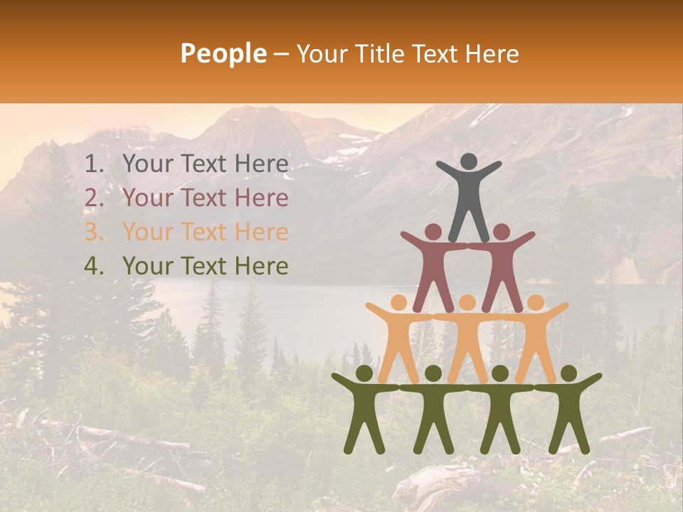 A Mountain Lake Surrounded By Trees And Mountains PowerPoint Template