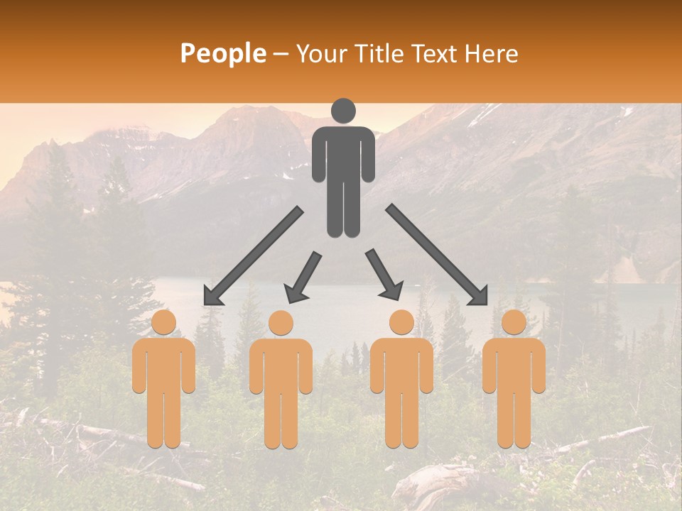 A Mountain Lake Surrounded By Trees And Mountains PowerPoint Template