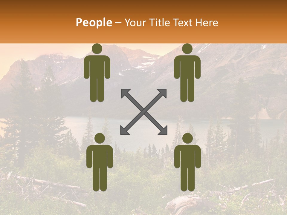 A Mountain Lake Surrounded By Trees And Mountains PowerPoint Template