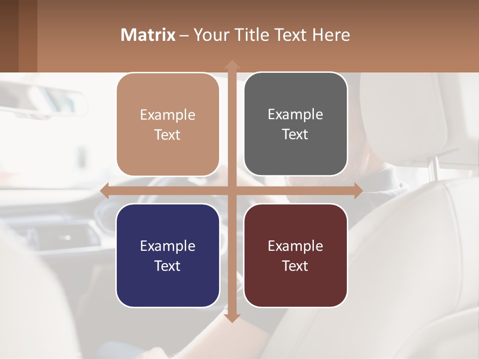 A Man Sitting In A Car With A Steering Wheel PowerPoint Template