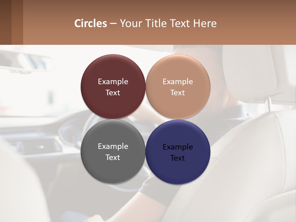 A Man Sitting In A Car With A Steering Wheel PowerPoint Template