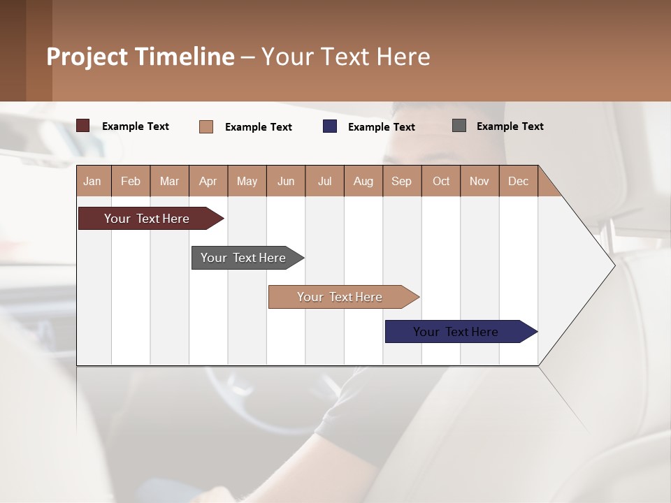 A Man Sitting In A Car With A Steering Wheel PowerPoint Template