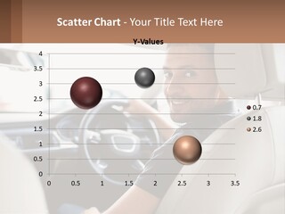 A Man Sitting In A Car With A Steering Wheel PowerPoint Template