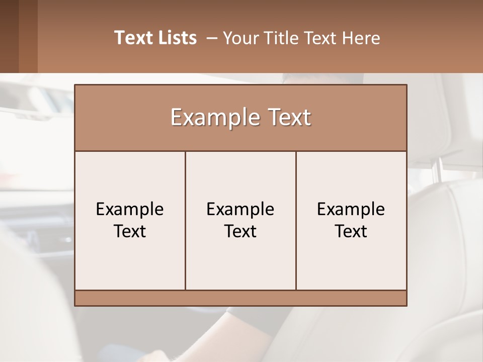 A Man Sitting In A Car With A Steering Wheel PowerPoint Template