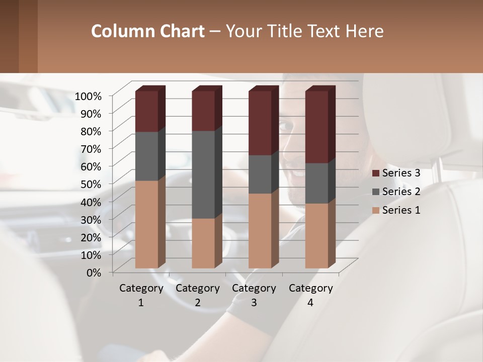 A Man Sitting In A Car With A Steering Wheel PowerPoint Template
