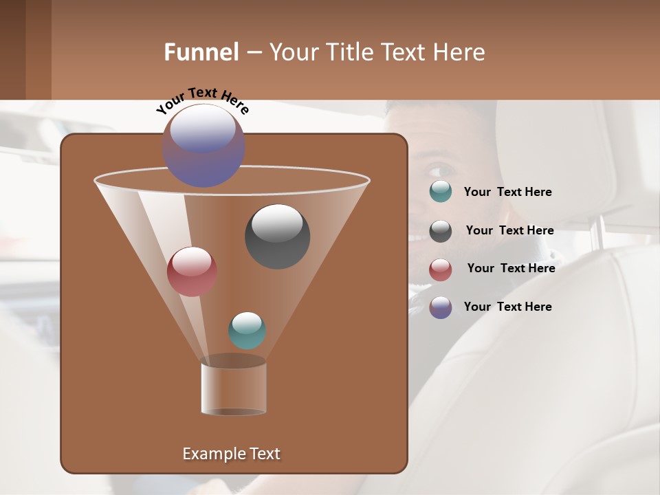 A Man Sitting In A Car With A Steering Wheel PowerPoint Template
