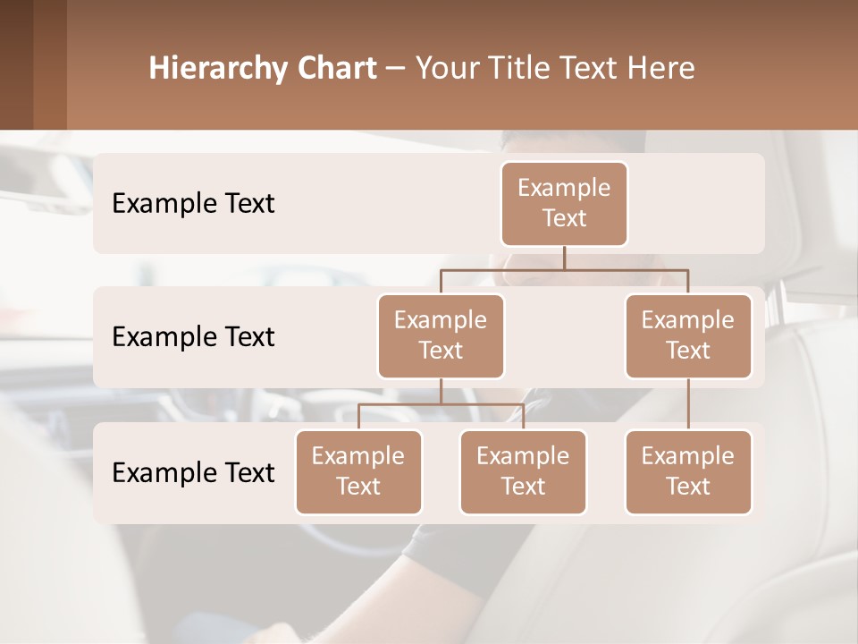 A Man Sitting In A Car With A Steering Wheel PowerPoint Template