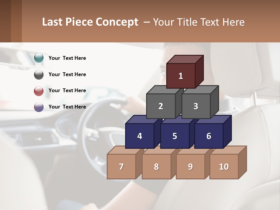 A Man Sitting In A Car With A Steering Wheel PowerPoint Template