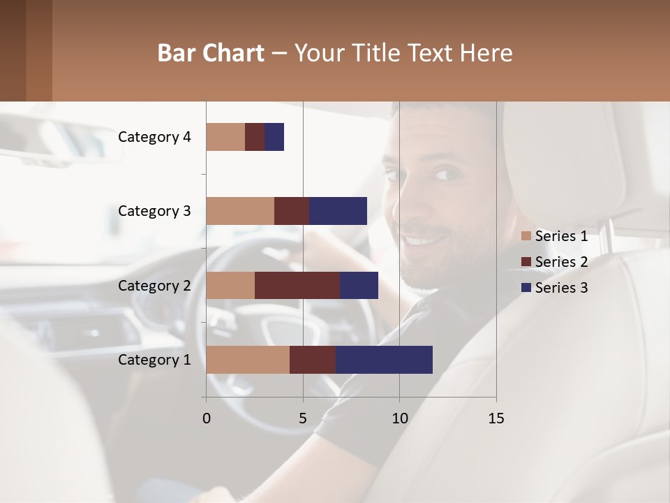 A Man Sitting In A Car With A Steering Wheel PowerPoint Template