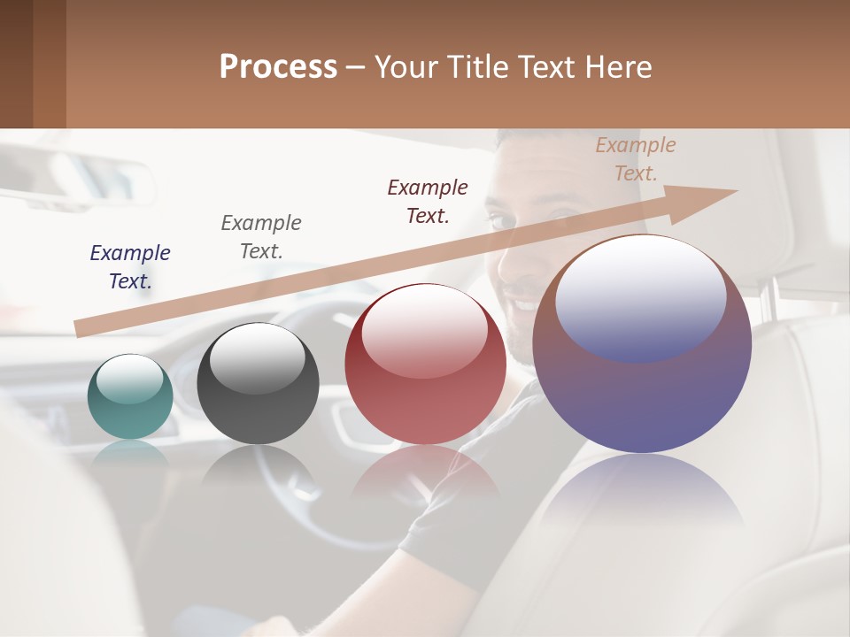 A Man Sitting In A Car With A Steering Wheel PowerPoint Template