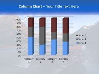 A Row Of Canoes On A Lake With Mountains In The Background PowerPoint Template