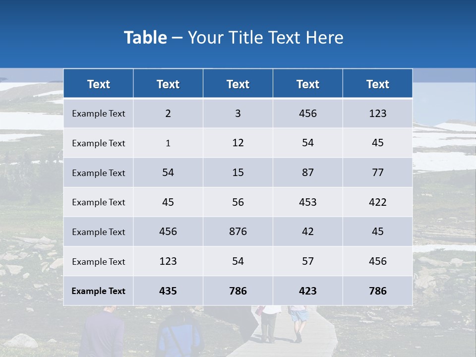 A Group Of People Walking Down A Path Towards A Mountain PowerPoint Template