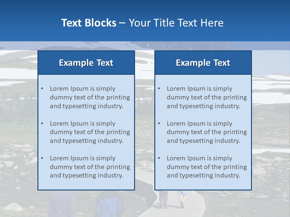 A Group Of People Walking Down A Path Towards A Mountain PowerPoint Template