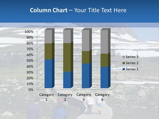 A Group Of People Walking Down A Path Towards A Mountain PowerPoint Template