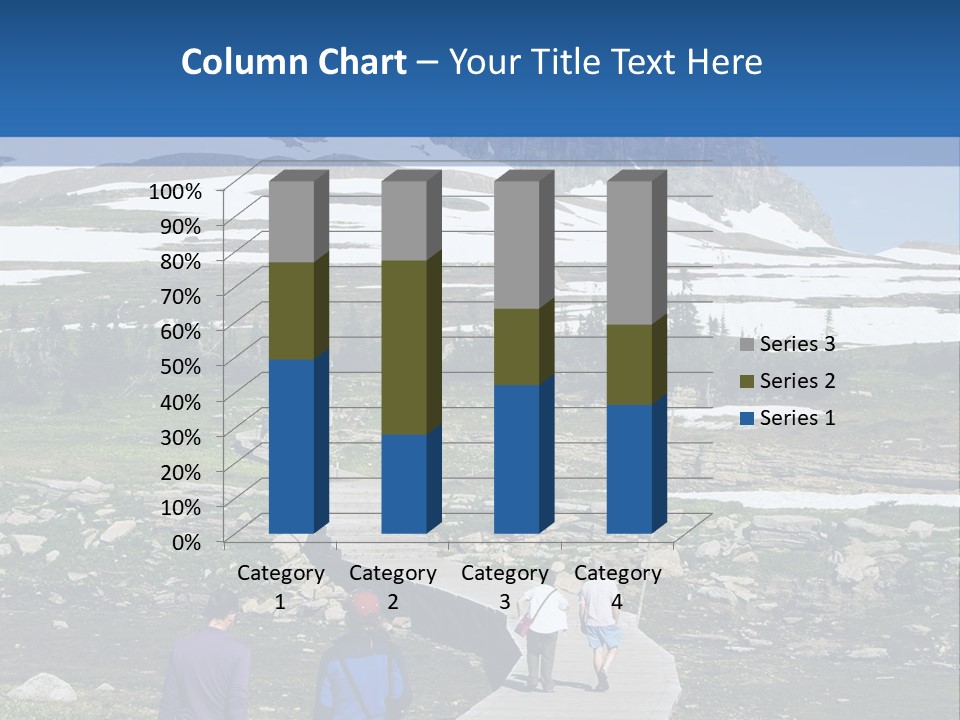 A Group Of People Walking Down A Path Towards A Mountain PowerPoint Template