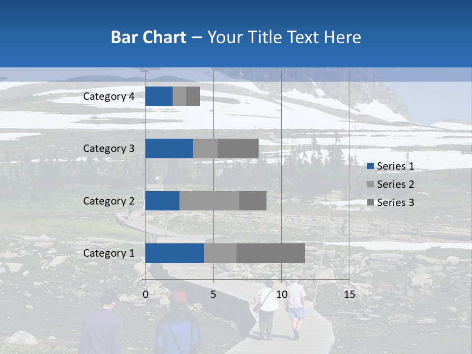 A Group Of People Walking Down A Path Towards A Mountain PowerPoint Template