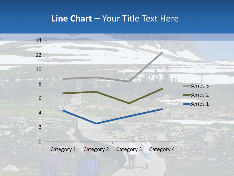 A Group Of People Walking Down A Path Towards A Mountain PowerPoint Template