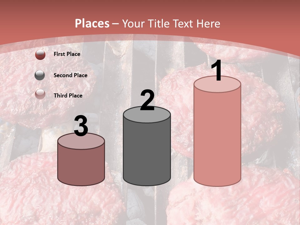 Hamburgers Cooking On A Grill With A Red Background PowerPoint Template