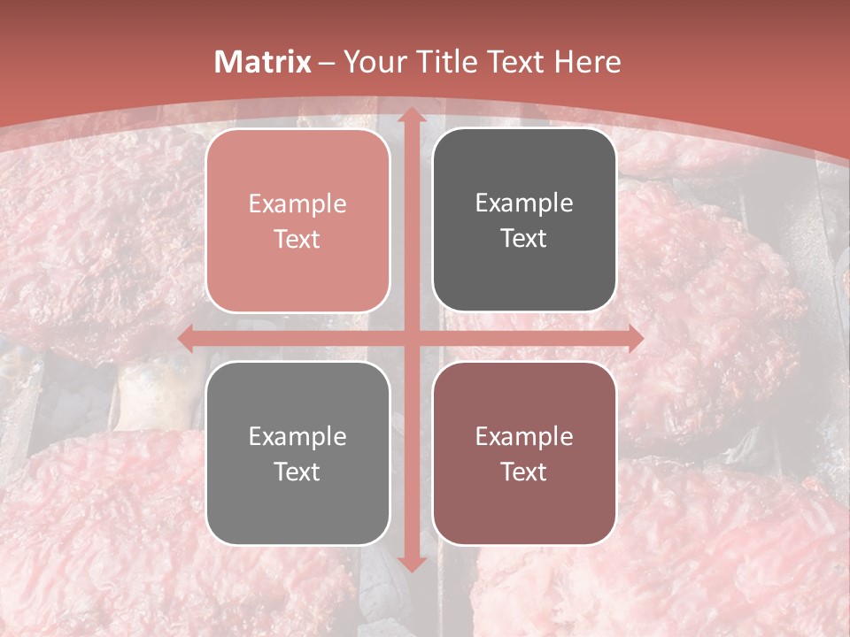 Hamburgers Cooking On A Grill With A Red Background PowerPoint Template