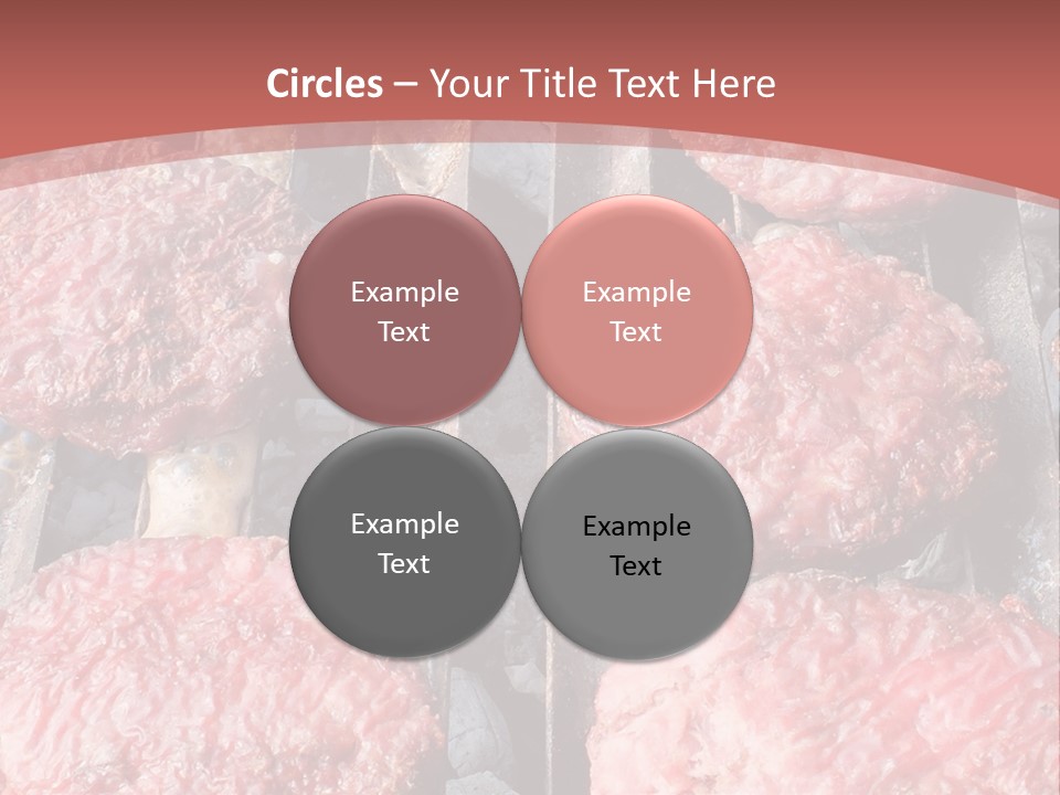 Hamburgers Cooking On A Grill With A Red Background PowerPoint Template