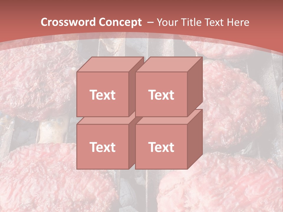 Hamburgers Cooking On A Grill With A Red Background PowerPoint Template