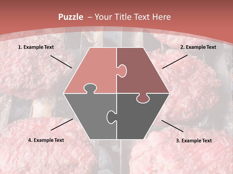 Hamburgers Cooking On A Grill With A Red Background PowerPoint Template