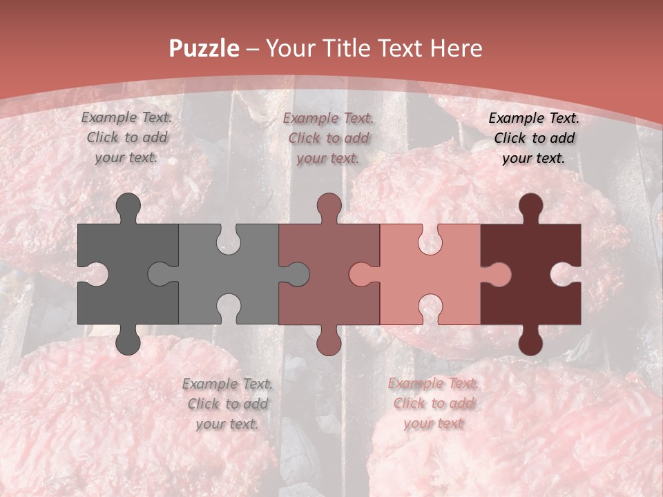 Hamburgers Cooking On A Grill With A Red Background PowerPoint Template