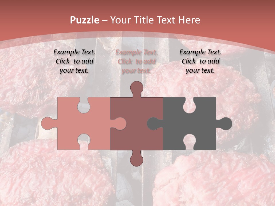 Hamburgers Cooking On A Grill With A Red Background PowerPoint Template