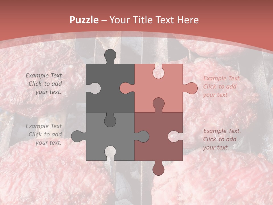 Hamburgers Cooking On A Grill With A Red Background PowerPoint Template