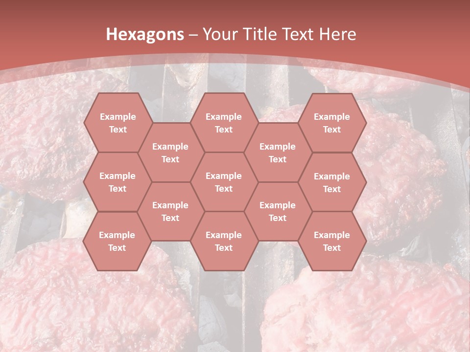 Hamburgers Cooking On A Grill With A Red Background PowerPoint Template