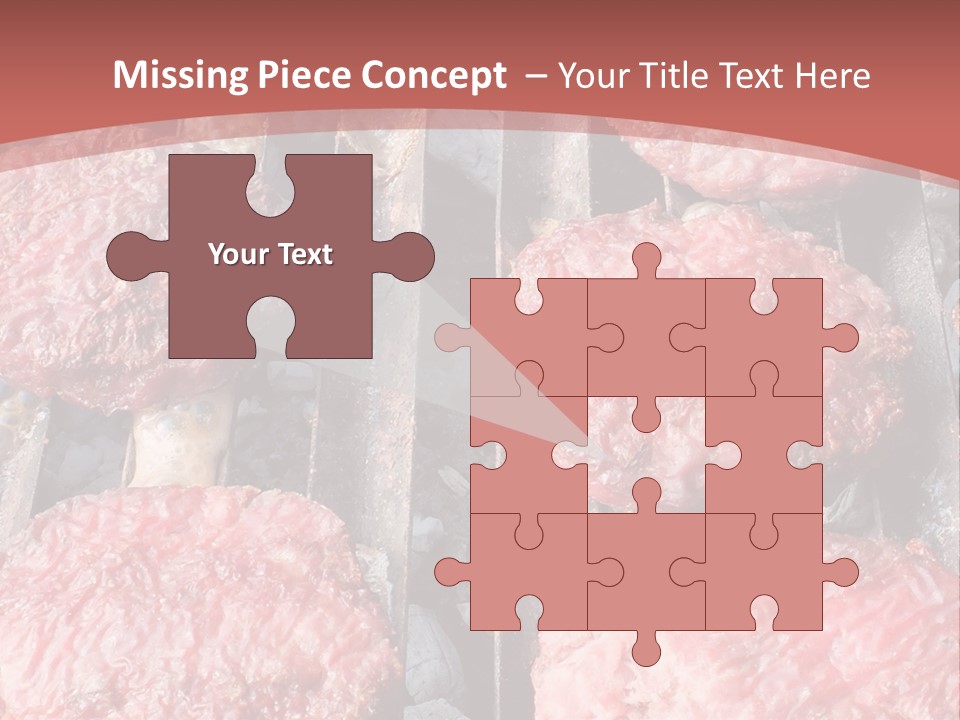 Hamburgers Cooking On A Grill With A Red Background PowerPoint Template