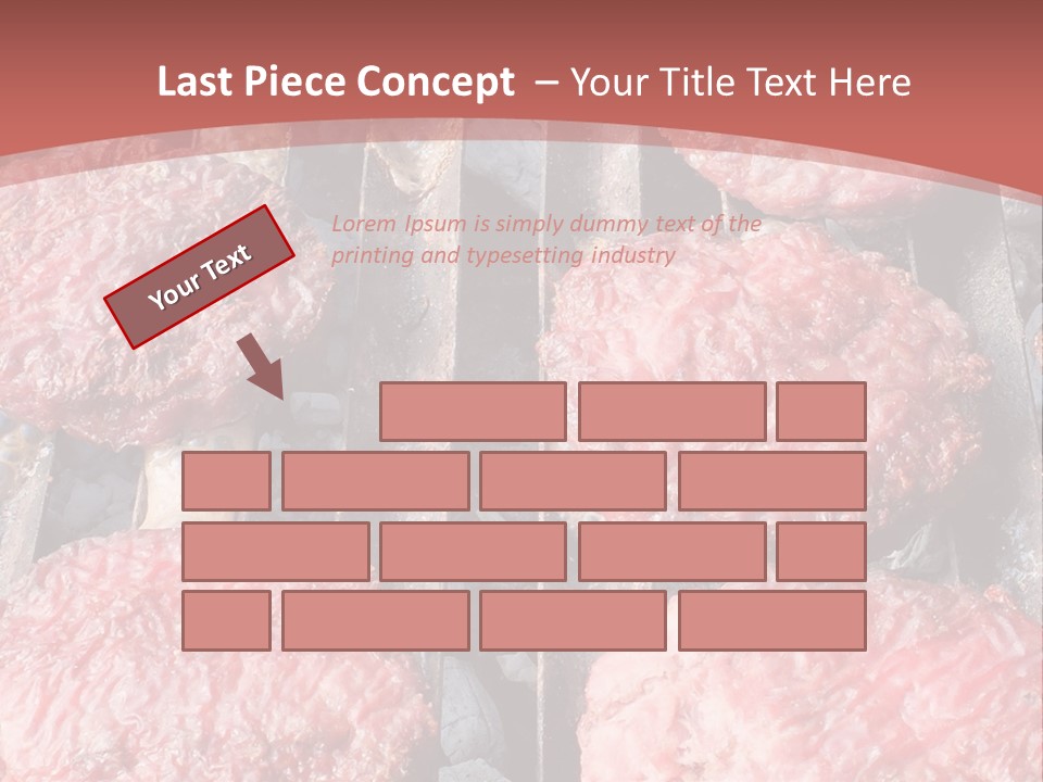 Hamburgers Cooking On A Grill With A Red Background PowerPoint Template