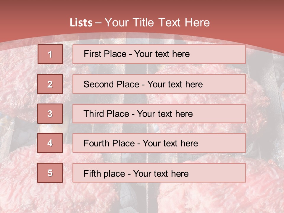 Hamburgers Cooking On A Grill With A Red Background PowerPoint Template