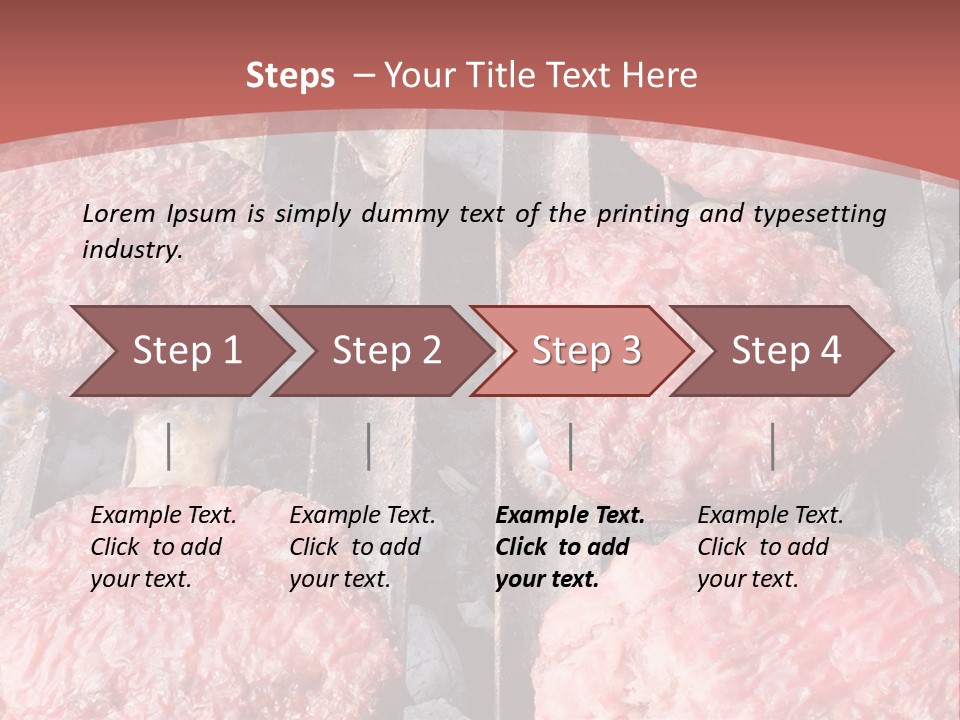 Hamburgers Cooking On A Grill With A Red Background PowerPoint Template