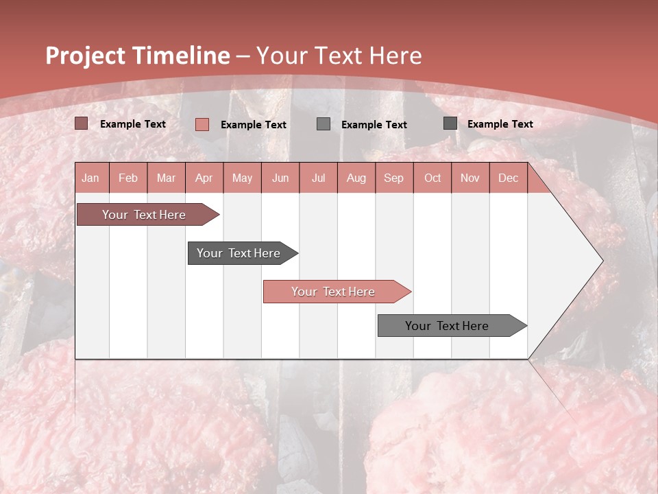 Hamburgers Cooking On A Grill With A Red Background PowerPoint Template