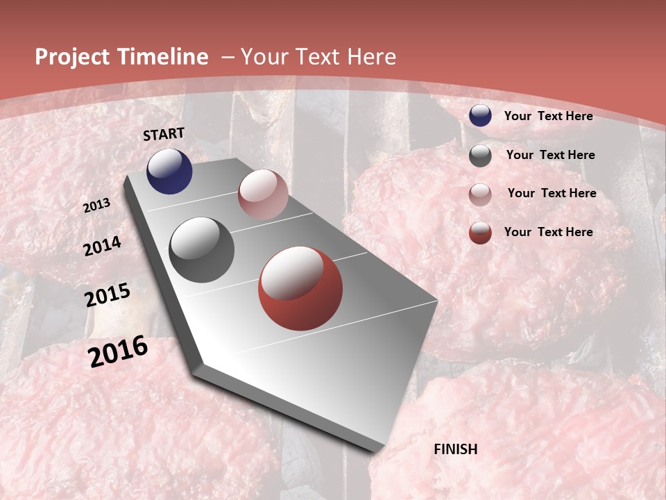 Hamburgers Cooking On A Grill With A Red Background PowerPoint Template