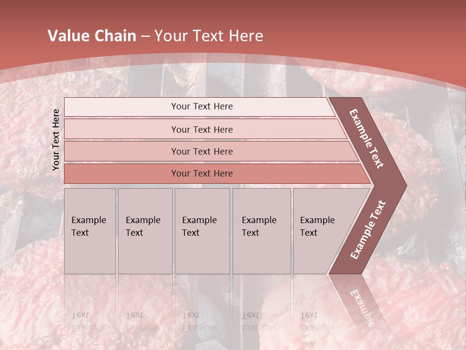 Hamburgers Cooking On A Grill With A Red Background PowerPoint Template