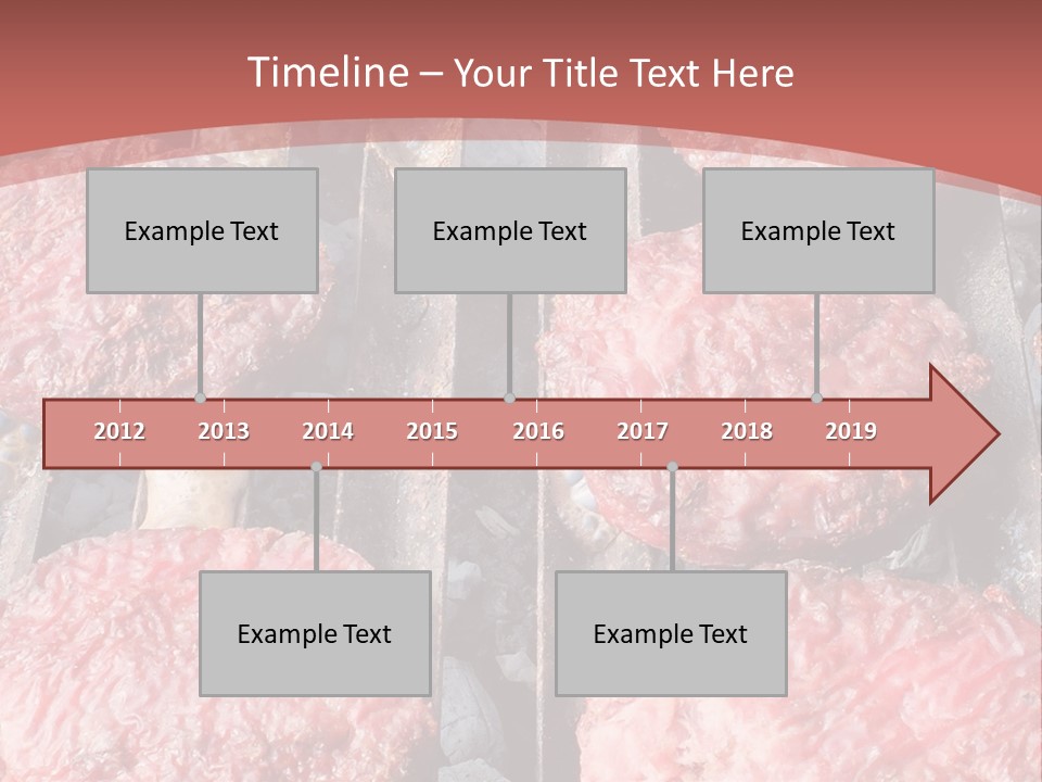 Hamburgers Cooking On A Grill With A Red Background PowerPoint Template