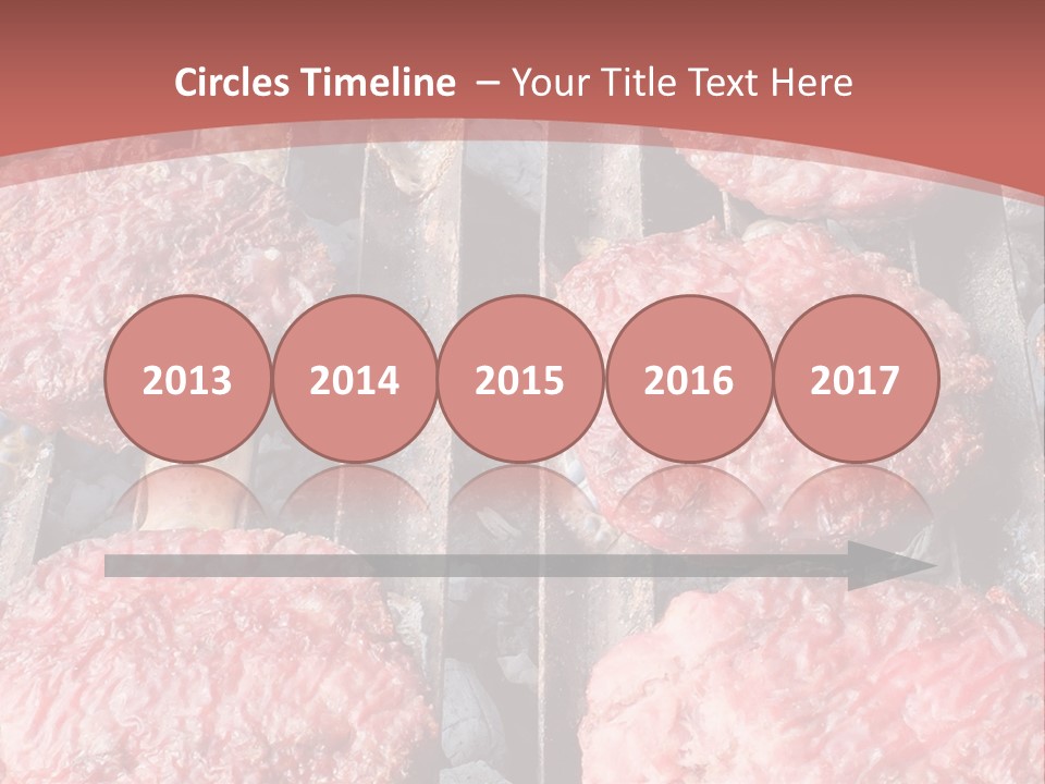 Hamburgers Cooking On A Grill With A Red Background PowerPoint Template