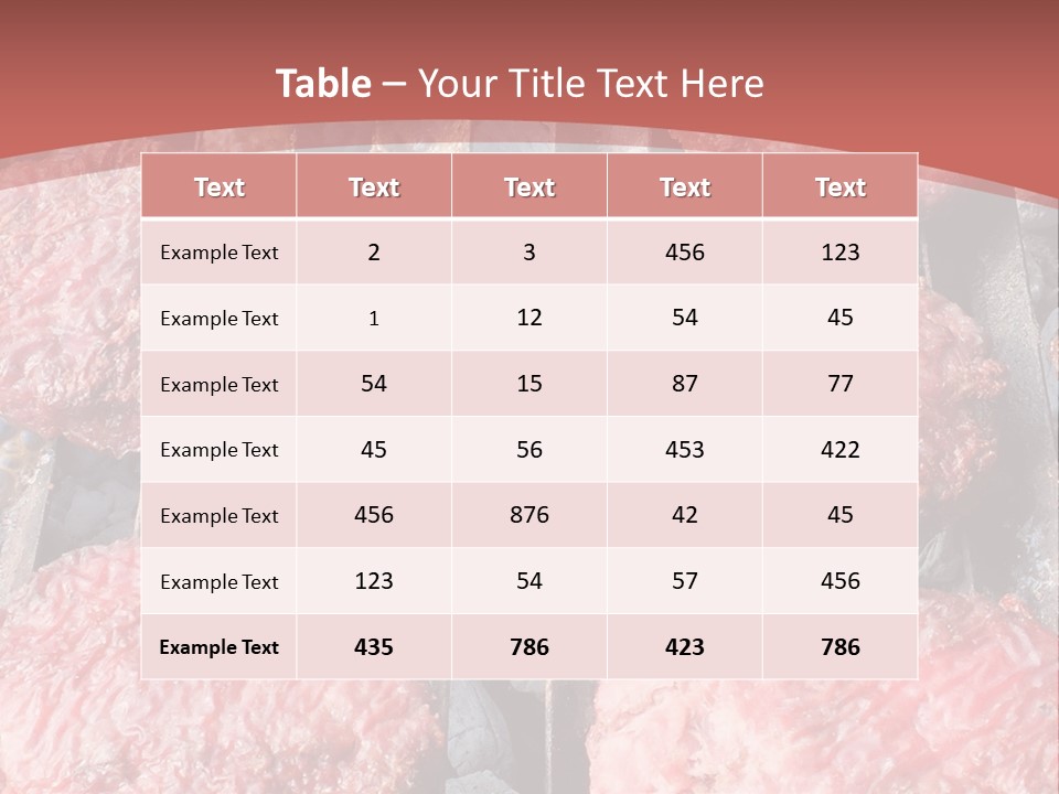Hamburgers Cooking On A Grill With A Red Background PowerPoint Template