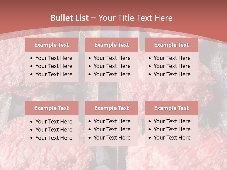Hamburgers Cooking On A Grill With A Red Background PowerPoint Template