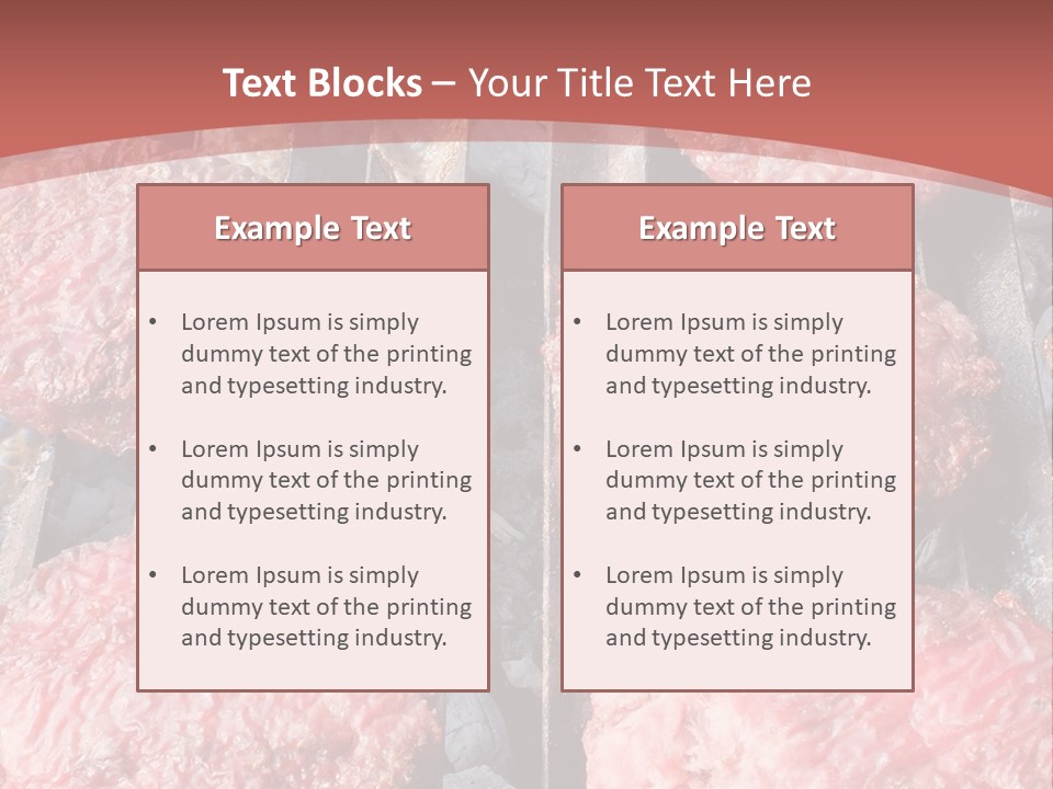 Hamburgers Cooking On A Grill With A Red Background PowerPoint Template